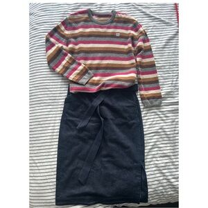 Cute vintage colorful striped wool blend sweater